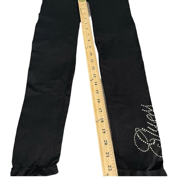 GUESS Leggings Tights Black Girls Med/Lg Rhinestone Design Logo Spell Out Ankle - Picture 7 of 10